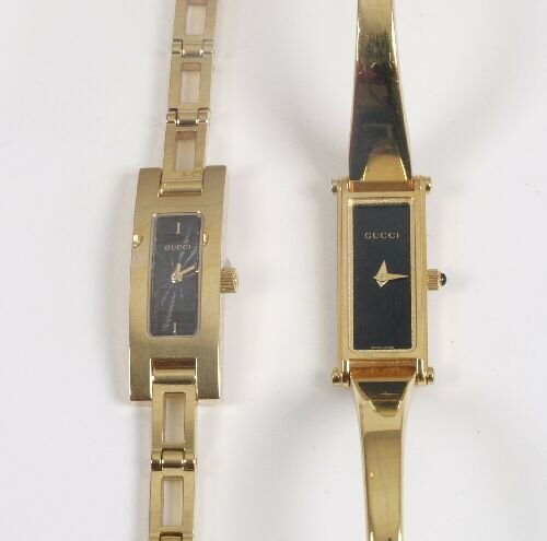 GUCCI - two lady's recent gold plated q