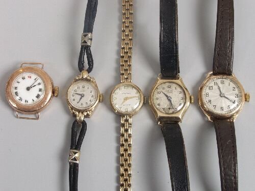 Six various strap and bracelet watches