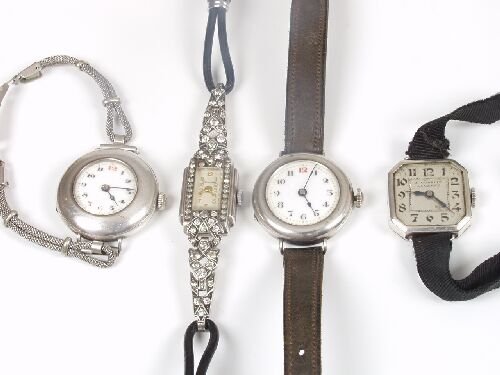 1930's lady's silver and paste set manu