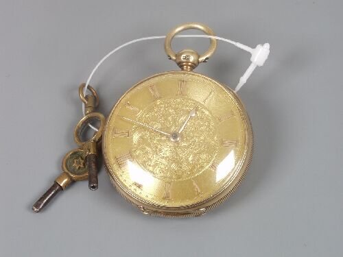 Victorian 18ct gold open face pocket wa