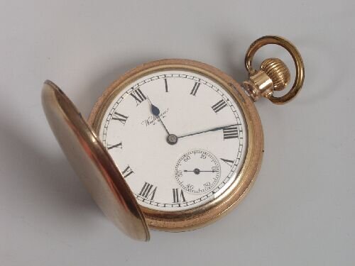 Waltham rolled gold hunter cased pocket