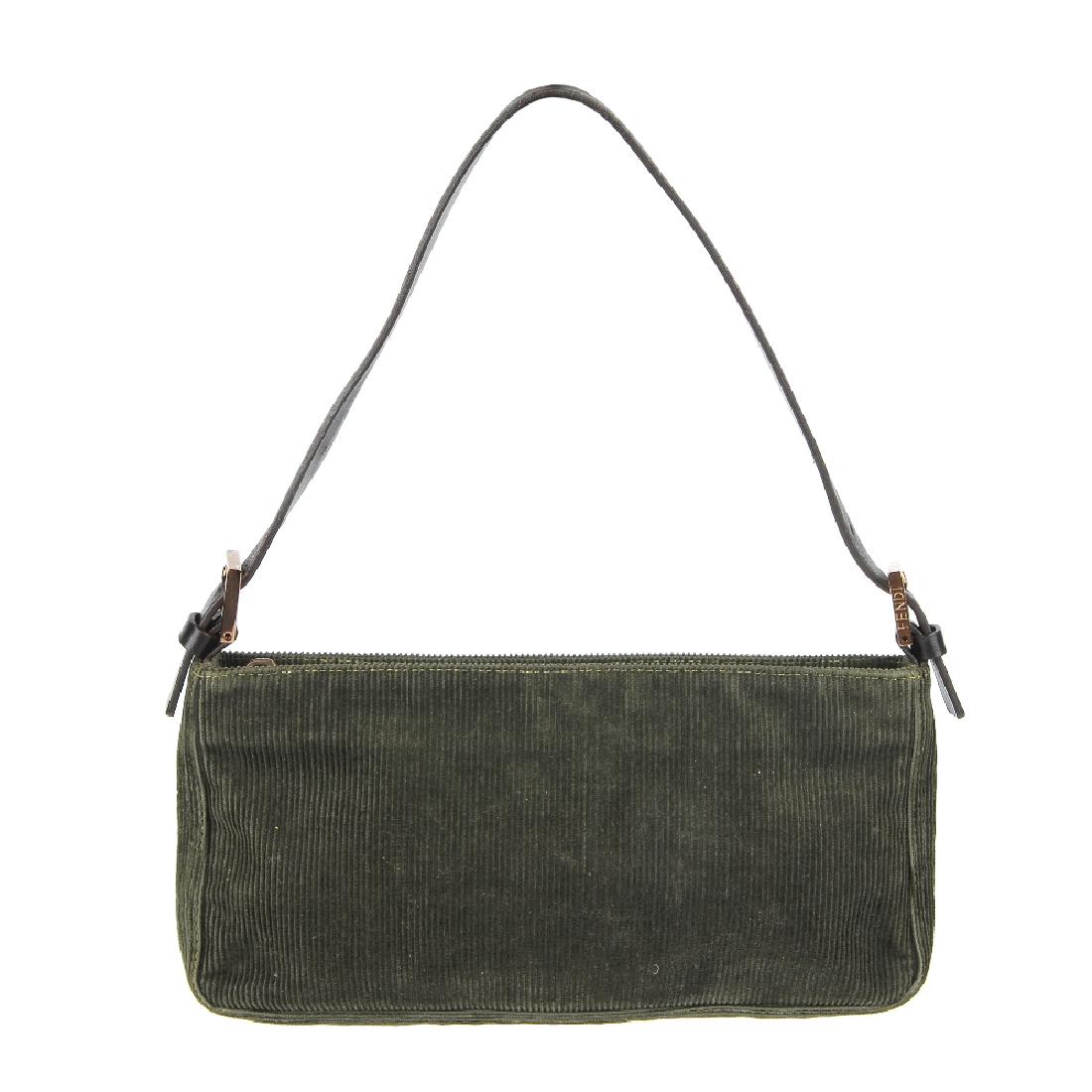 FENDI - a khaki corduroy baguette handbag. Featuring a (1 of 5)