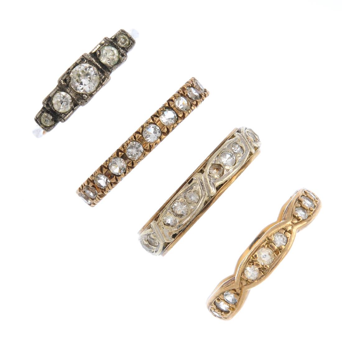 Four paste rings. To include a full eternity ring, two (1 of 3)