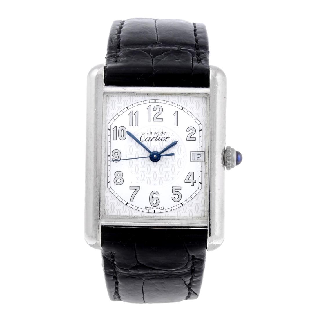 CARTIER - a Must De Cartier Tank wrist watch. Silver (1 of 4)