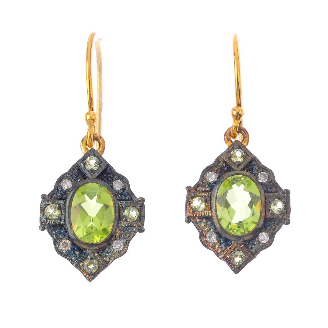 A pair of gem-set cluster earrings. Each designed as an (1 of 2)