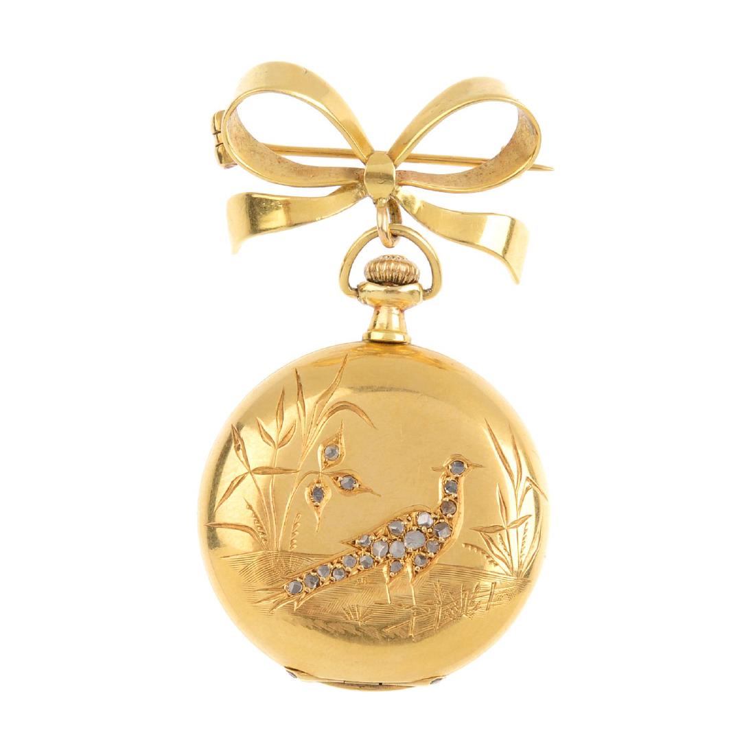 A late Victorian fob watch. Of circular outline, with (1 of 5)