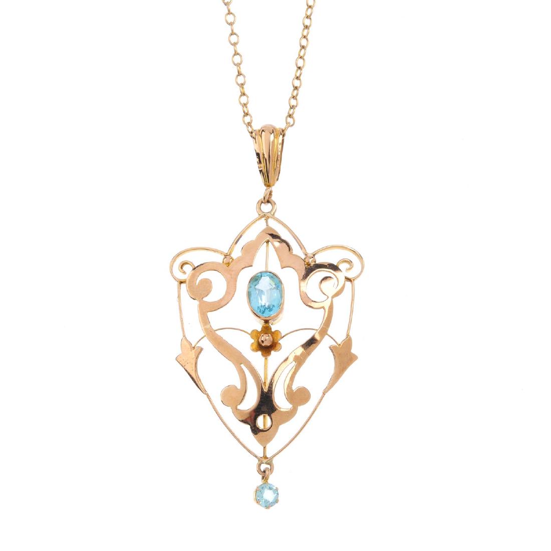 A paste pendant. Of openwork design, the oval and (1 of 3)