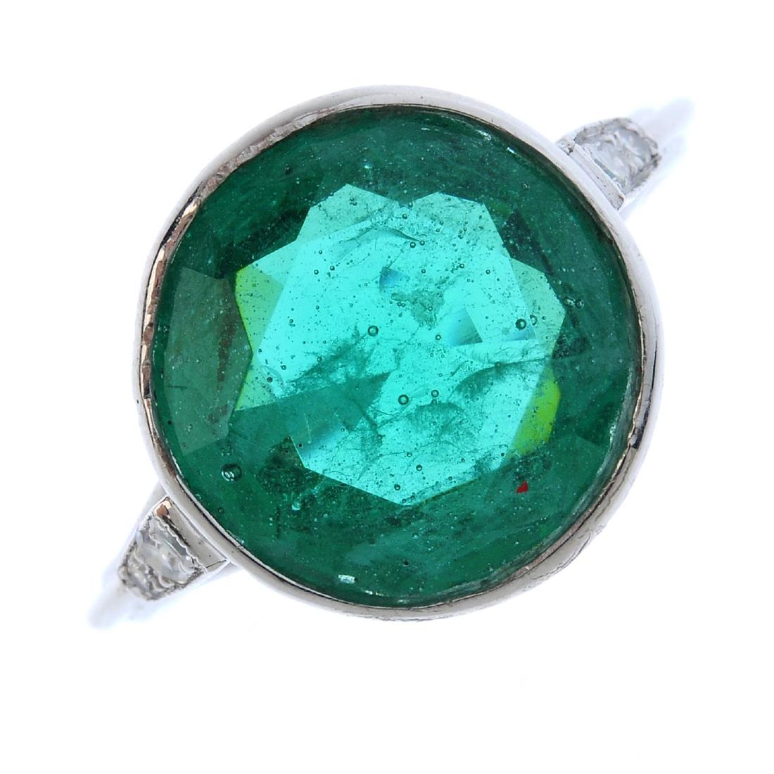A paste and diamond ring. The circular-shape green (1 of 3)
