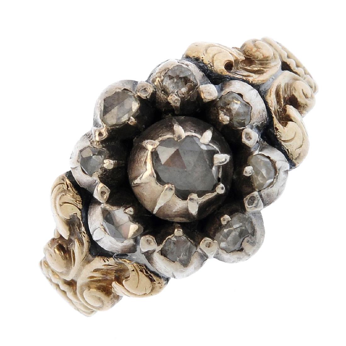 A late Georgian gold and silver, foil-backed diamond (1 of 3)