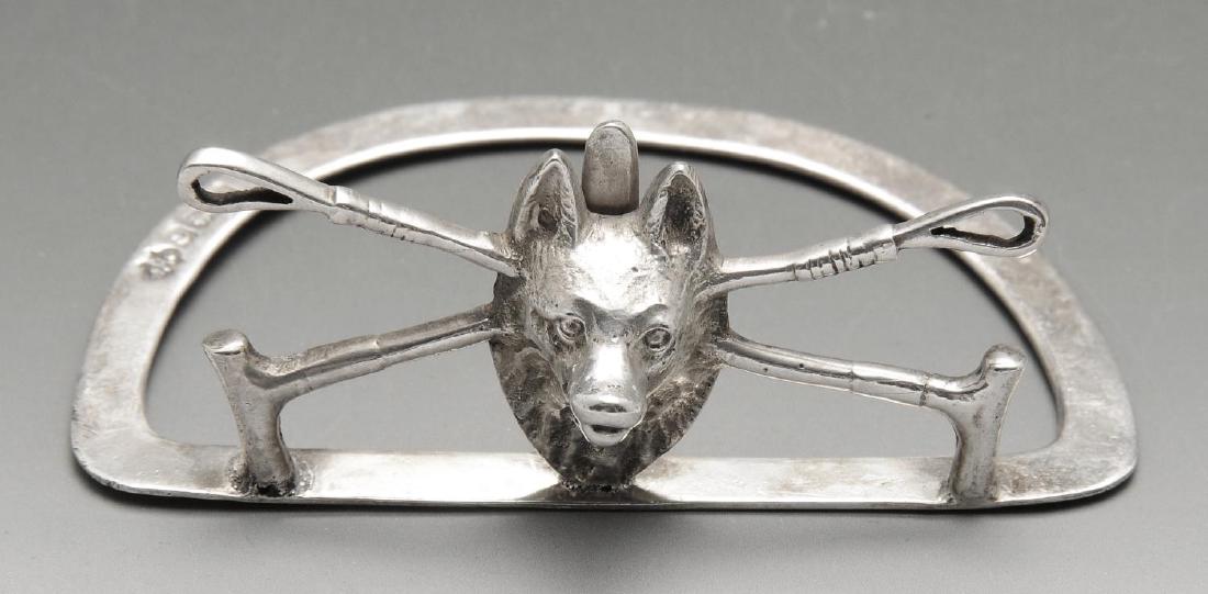 An Edwardian novelty silver menu holder modelled as a (1 of 3)