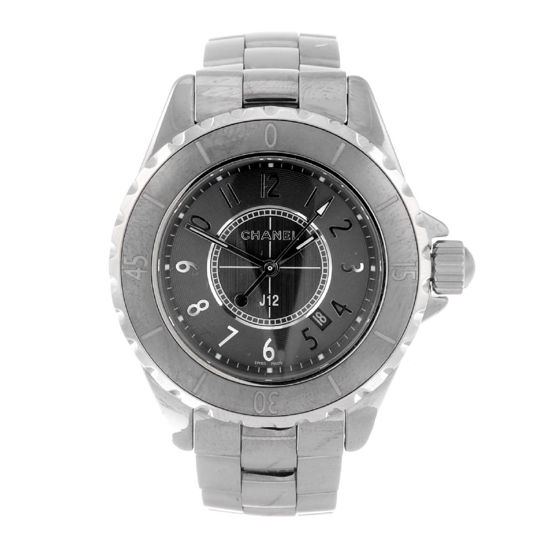 CHANEL - a lady's J12 bracelet watch. Grey ceramic case (1 of 4)