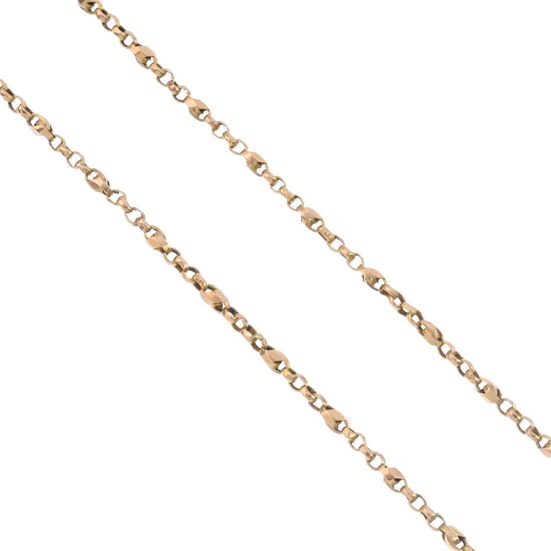 Two chains. The first a 9ct gold textured fancy-link (1 of 3)