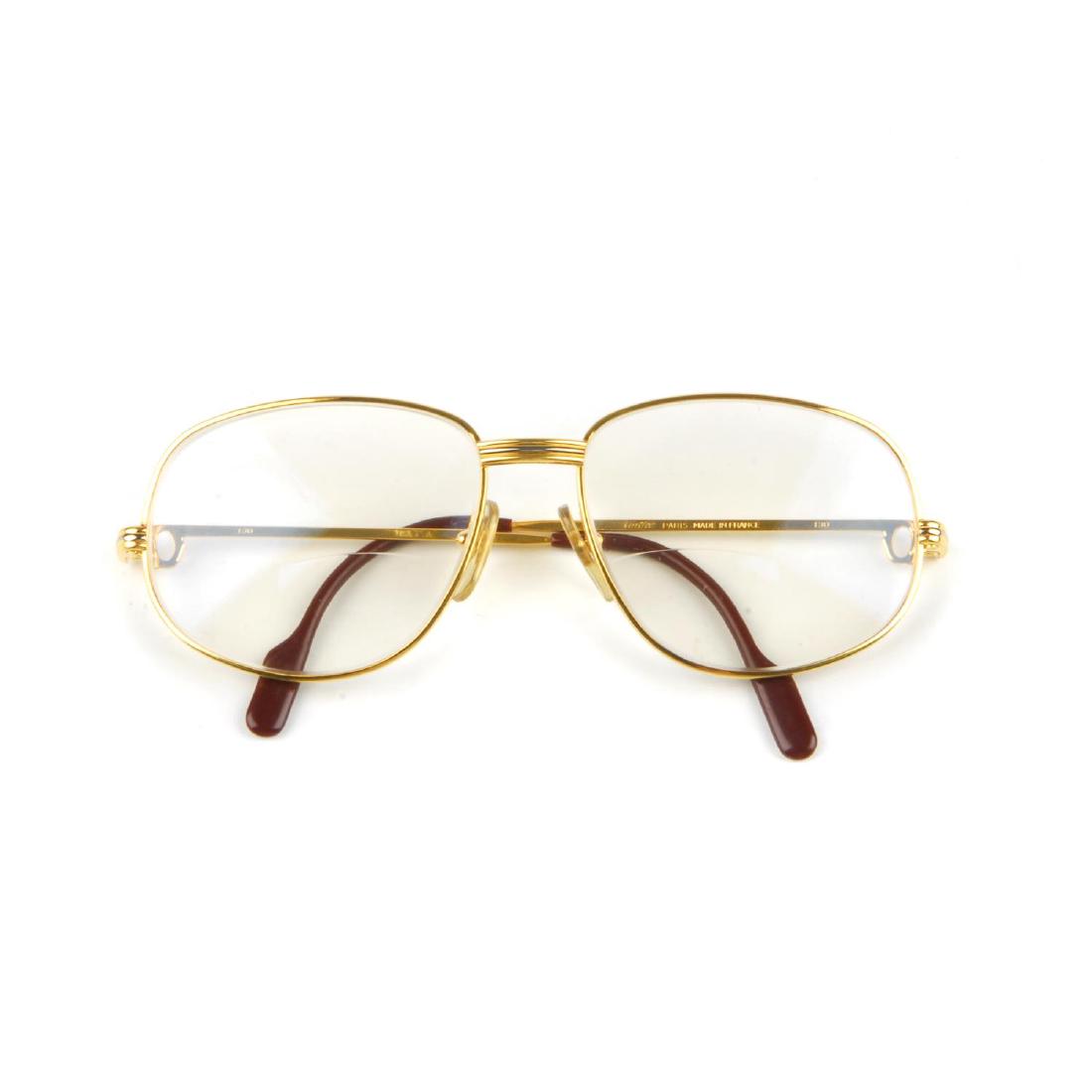 CARTIER - a pair of gold-plated prescription glasses. (1 of 5)