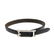 HERMÈS - a black leather bracelet. The silver-tone