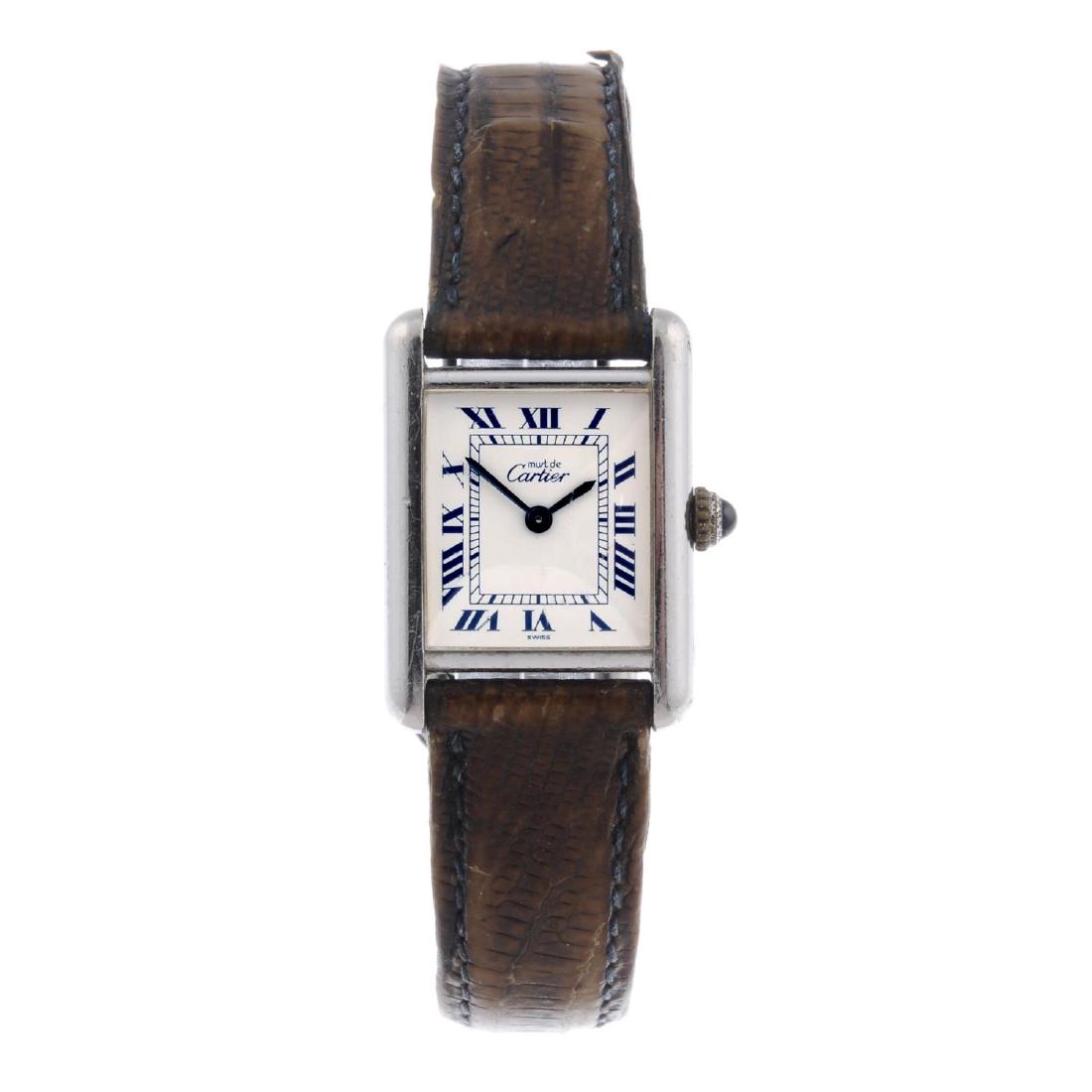 CARTIER - a Must De Cartier Tank wrist watch. Silver (1 of 4)