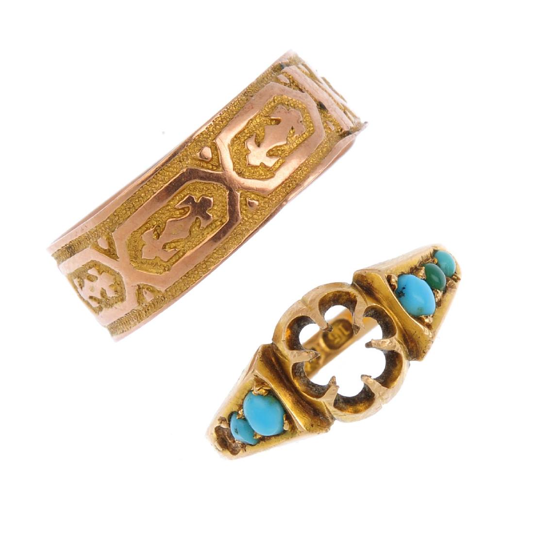 Two late Victorian gold rings. To include, a 9ct gold (1 of 3)