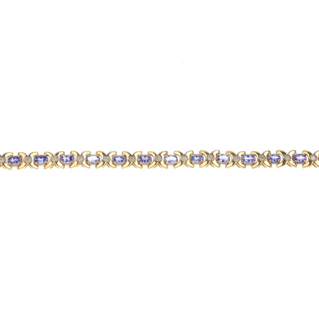 A tanzanite and diamond bracelet. Designed as a series (1 of 3)
