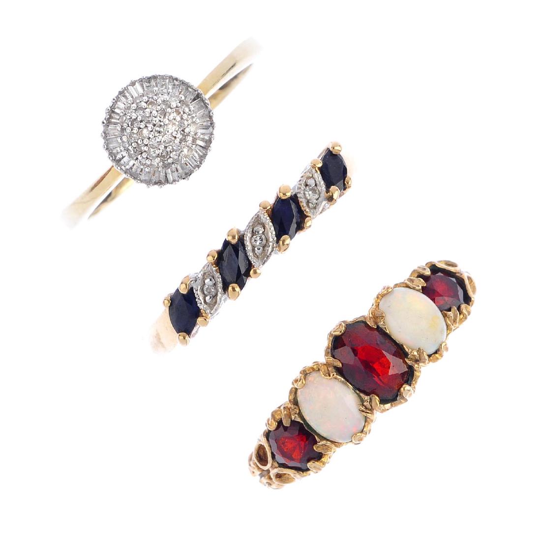 A selection of gem-set jewellery. To include a 9ct gold (1 of 4)