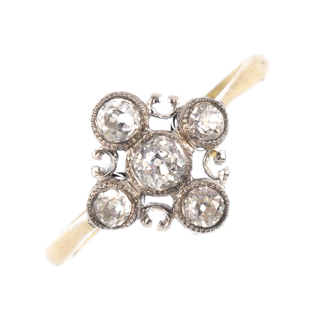 A diamond dress ring. The old-cut diamond collet (1 of 3)