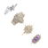 Four diamond and gem-set dress rings. To include a 9ct