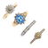 Four 9ct gold diamond gem-set dress rings. To include a