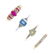 Four 9ct gold diamond and gem-set rings. To include a