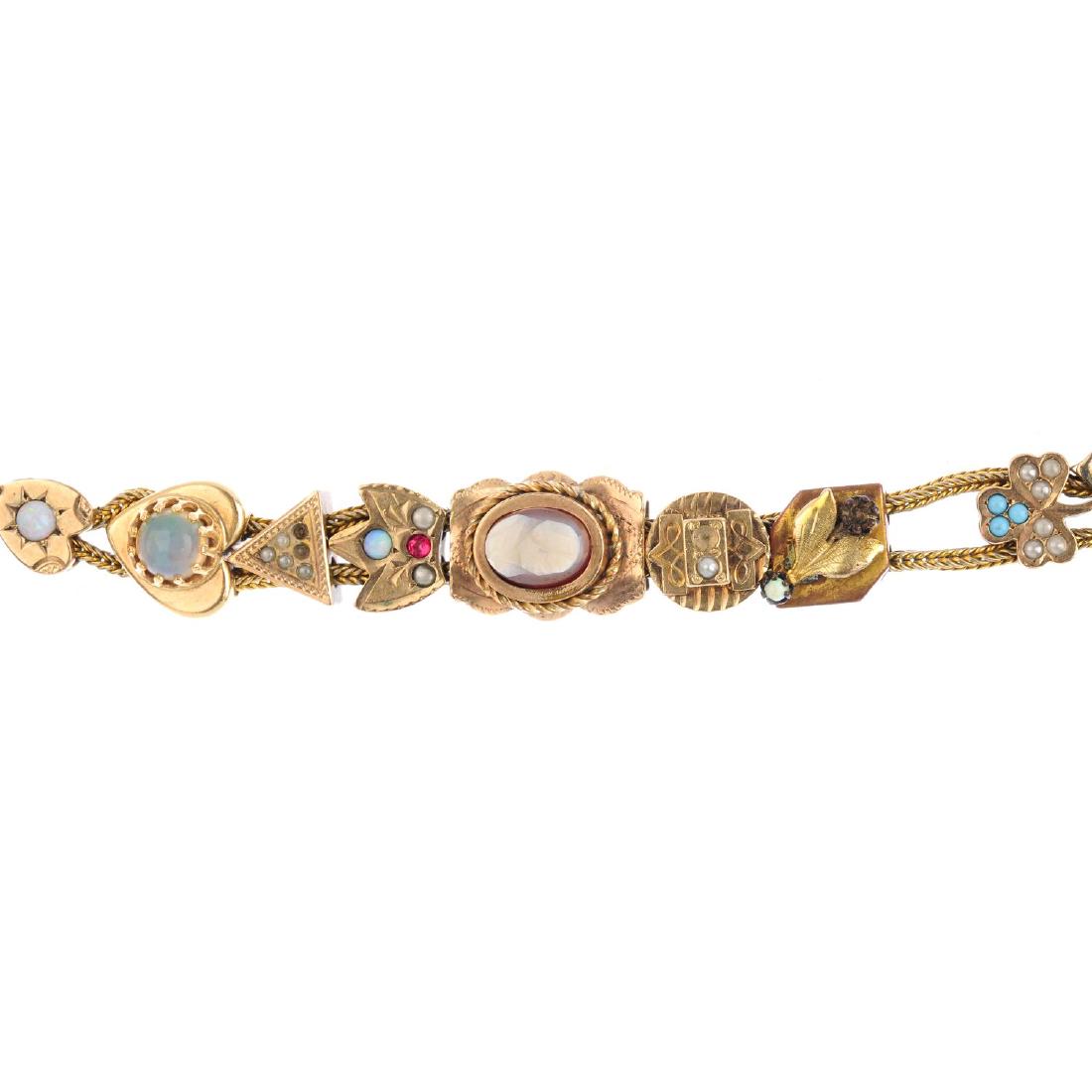 A gem-set bracelet. The woven bracelet, with gem-set (1 of 4)