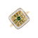 An 18ct gold diamond and 'coloured' diamond cluster