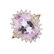 A 9ct gold kunzite and diamond ring. The oval-shape