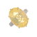 An 18ct gold fire opal and diamond dress ring. The
