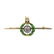 A bar brooch. Designed as a domed globe, within a green