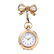 A fob watch. The circular dial with Arabic numeral