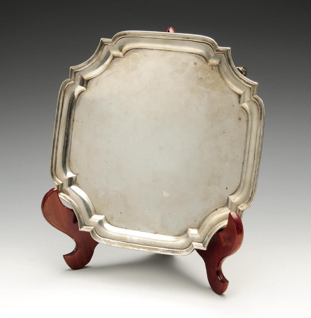 A 1960's silver salver, of plain square shaped form (1 of 2)