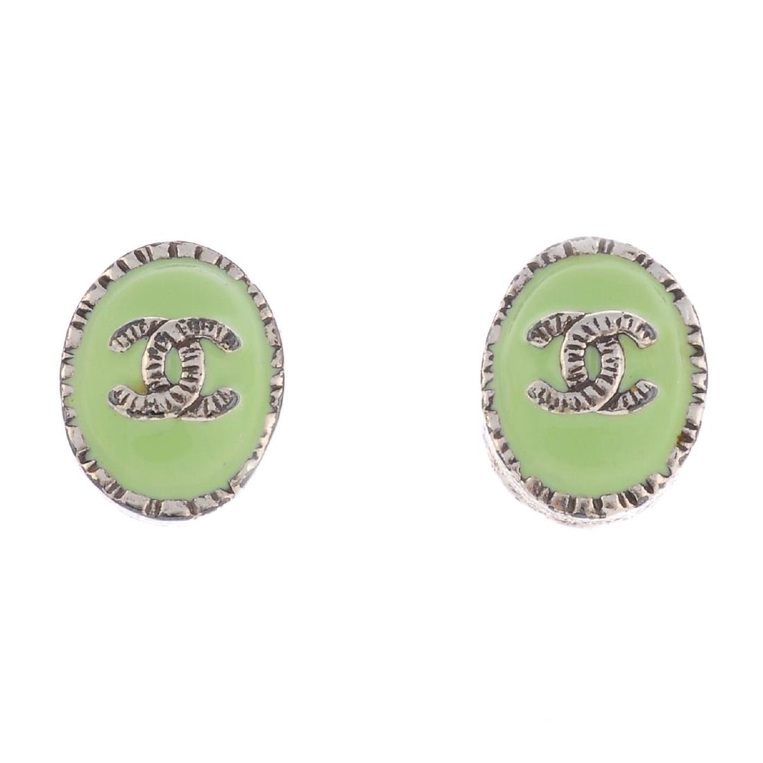 CHANEL - a pair of enamel ear-studs. Designed as pastel (1 of 3)