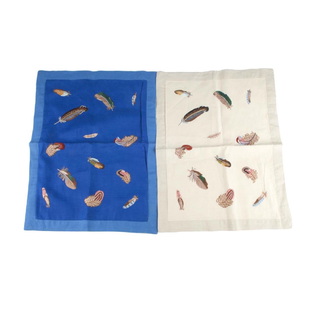 HERMÈS - sixteen linen dining place mats. To include (1 of 6)