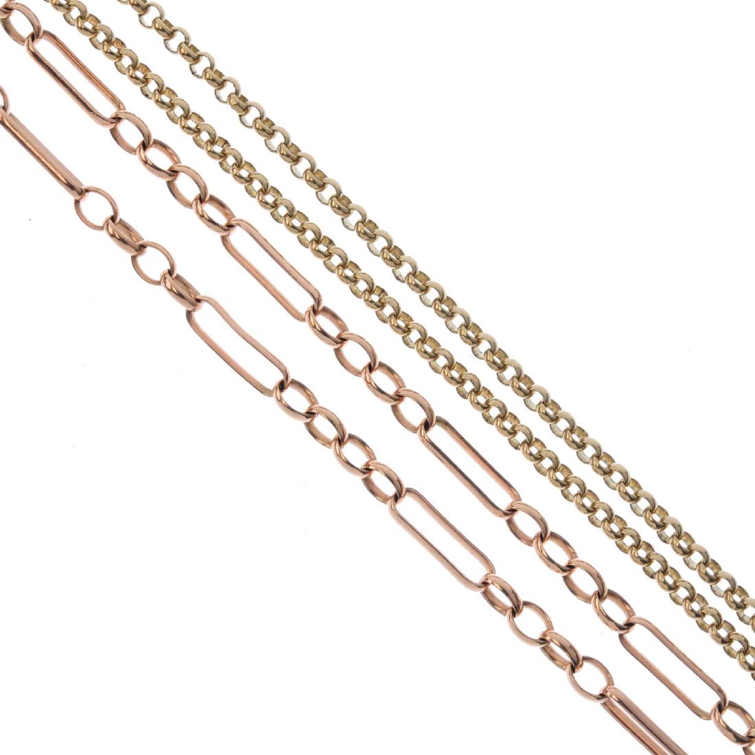 Two 9ct gold necklaces. To include a figaro-link chain, (1 of 2)