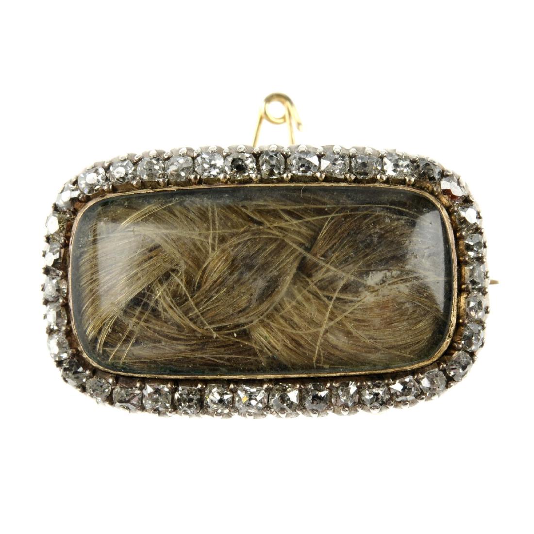 A George IV gold and diamond mourning brooch. Of (1 of 3)