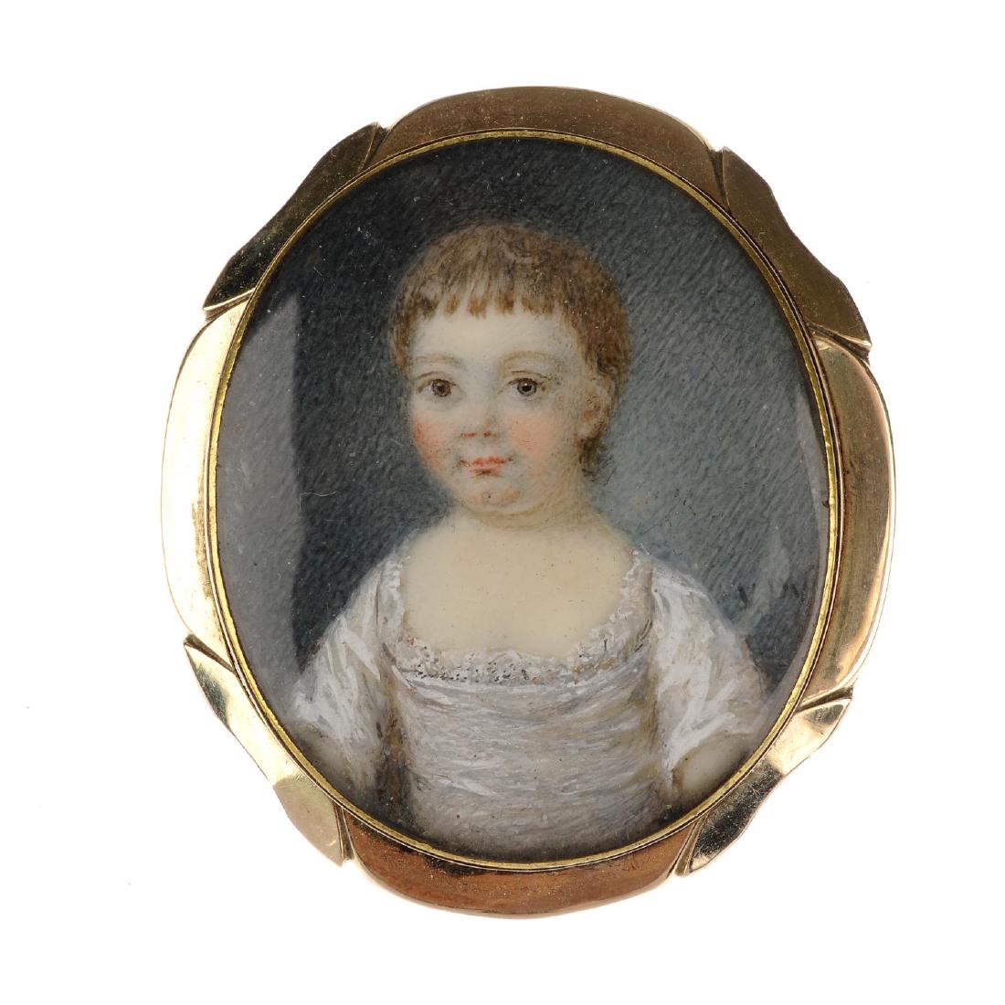 A mid Victorian gold portrait brooch. Of oval outline, (1 of 2)