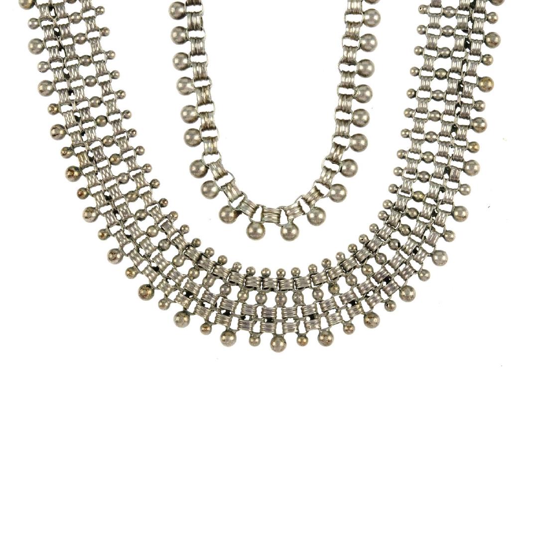 A late Victorian silver collar and part of a late (1 of 2)