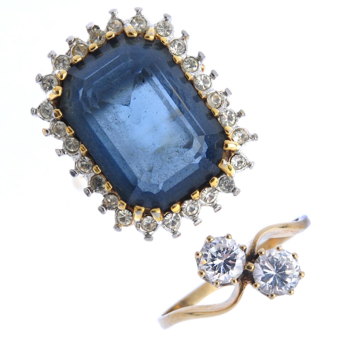 Nine gem-set rings. To include a 9ct gold cubic (1 of 4)