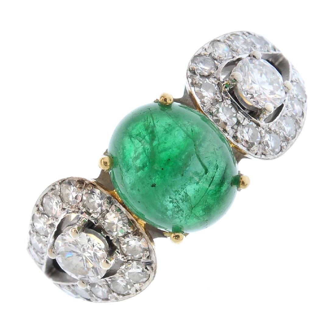 An emerald and diamond dress ring. The oval emerald (1 of 1)
