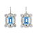 A pair of aquamarine and diamond earrings. Each