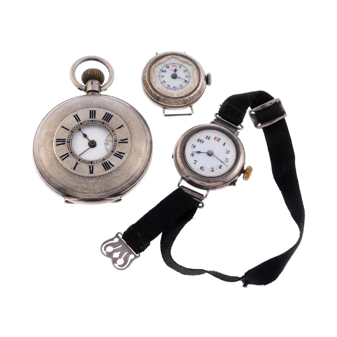 A trench style wrist watch. Silver case. Numbered (1 of 2)