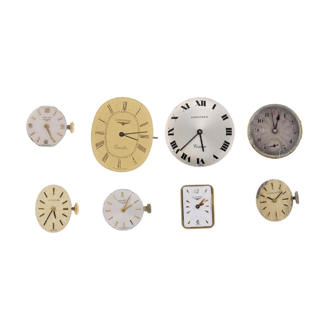 LONGINES - a group of eight assorted watch movements. (1 of 1)