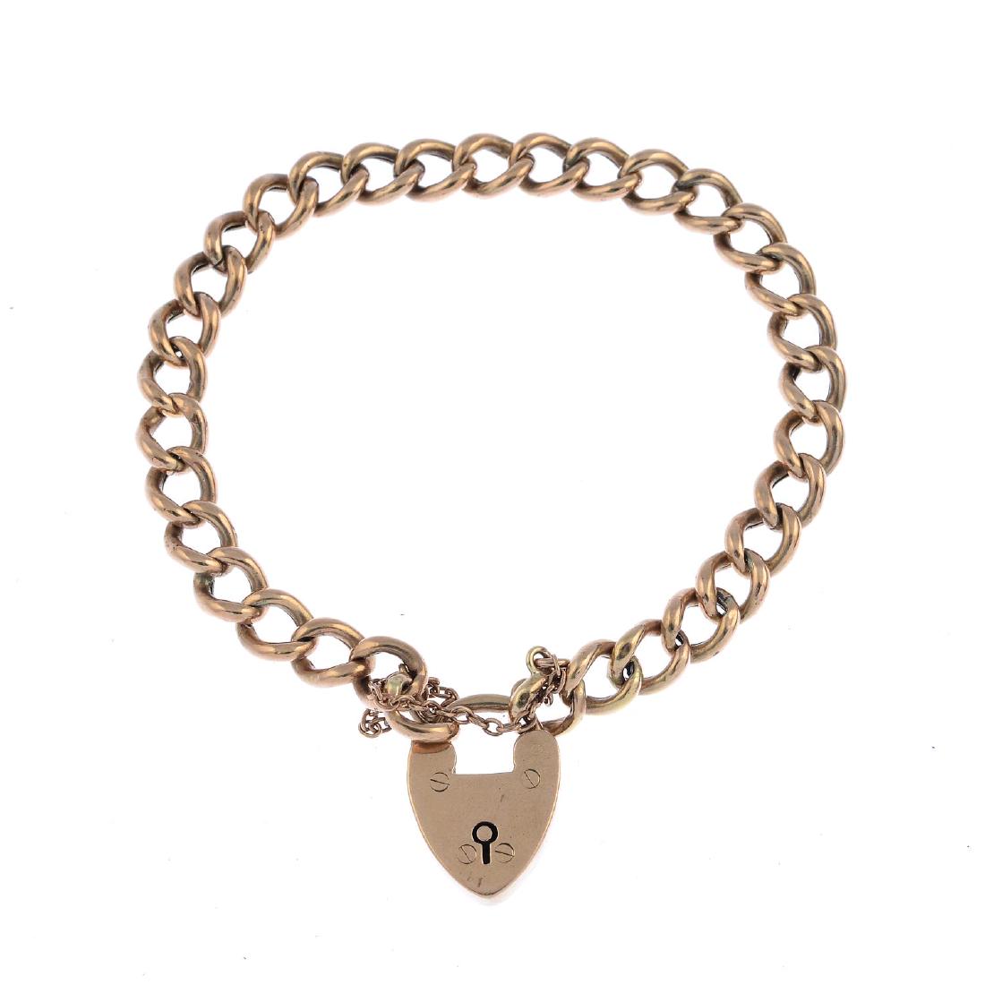 An early 20th century gold bracelet. The curb-link (1 of 2)