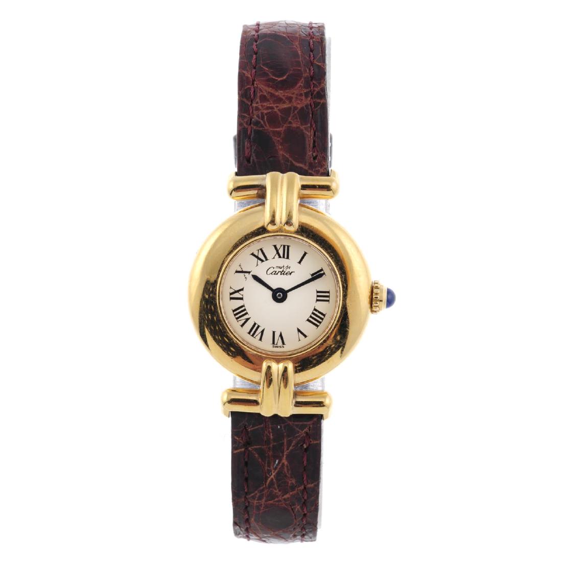 CARTIER - a Must de Cartier Rivoli wrist watch. Gold (1 of 4)