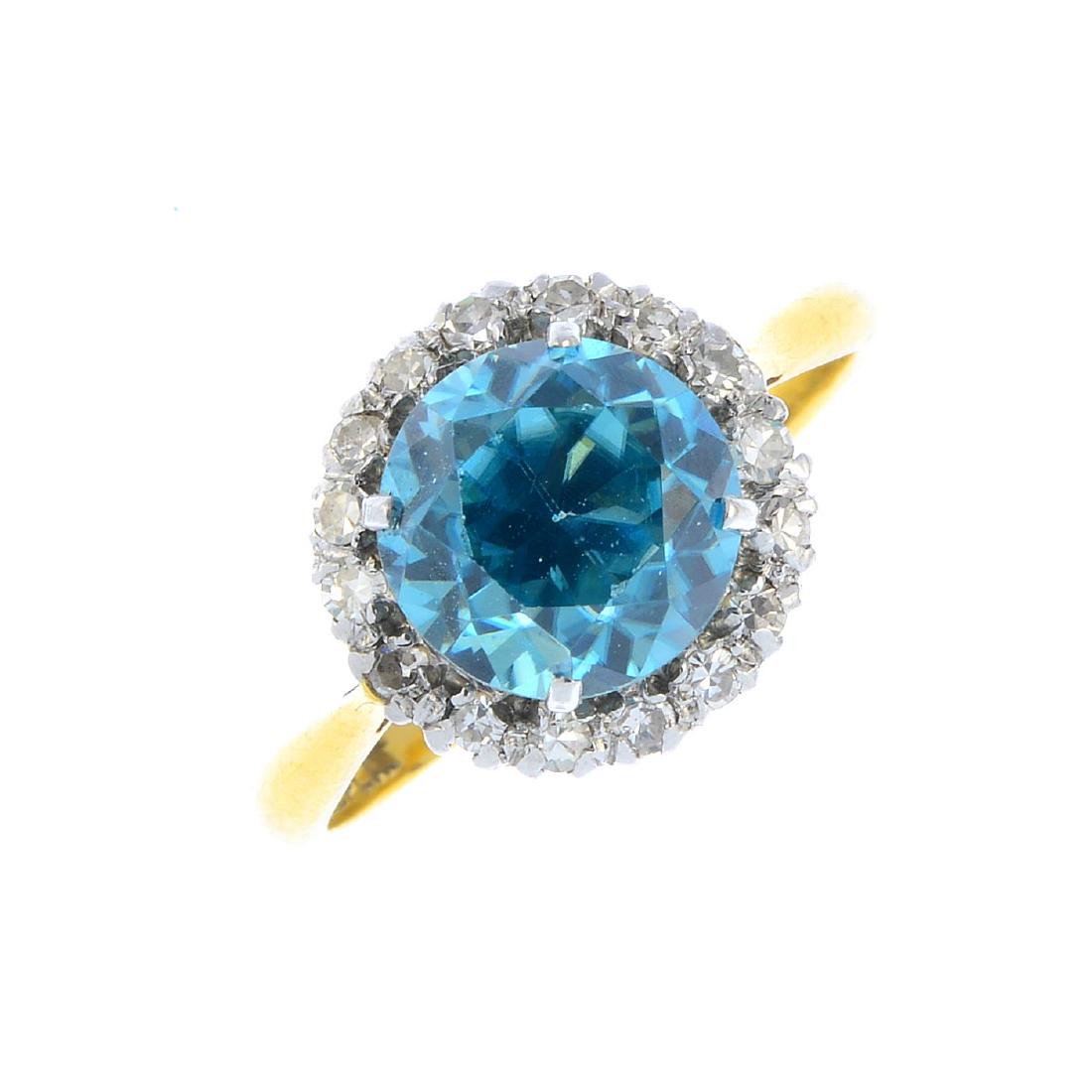 An early 20th century 18ct gold zircon and diamond (1 of 3)