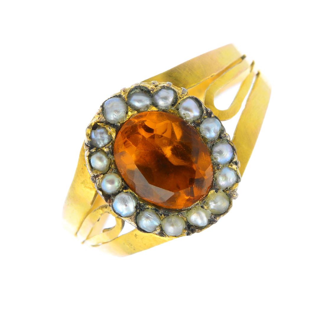 A paste and split pearl cluster ring. The oval-shape (1 of 3)