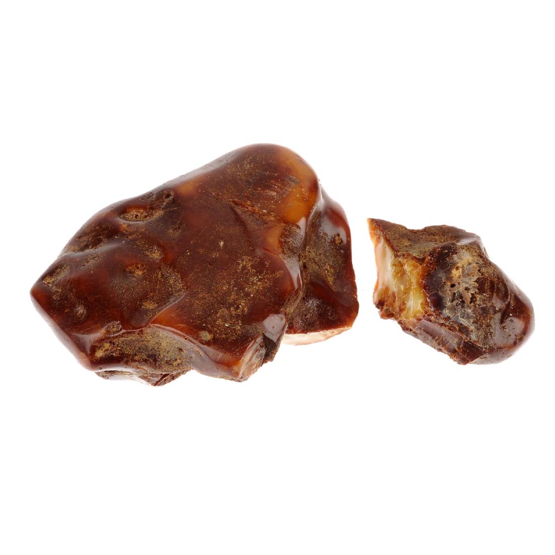 A piece of natural amber. Separated into two pieces (1 of 2)