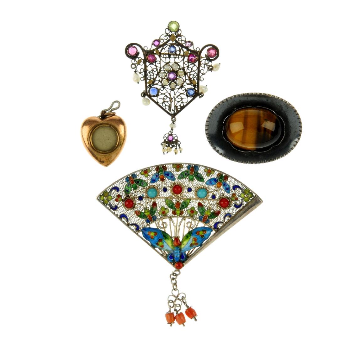 A selection of silver and white metal and costume (1 of 3)